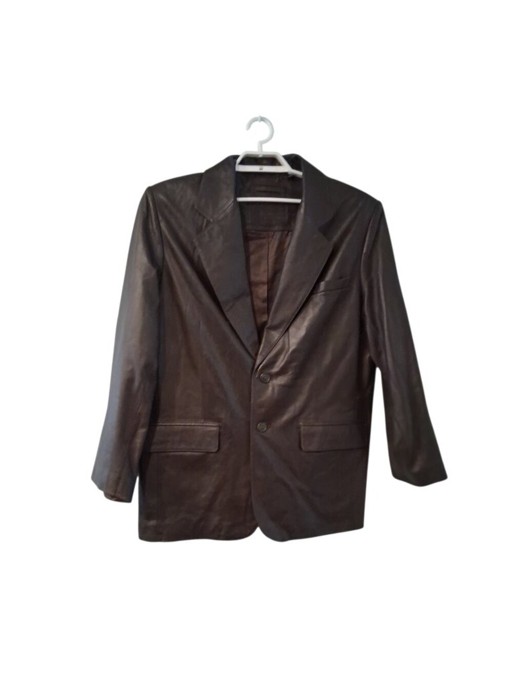 Roundtree & Yorke Men's Brown Leather Blazer